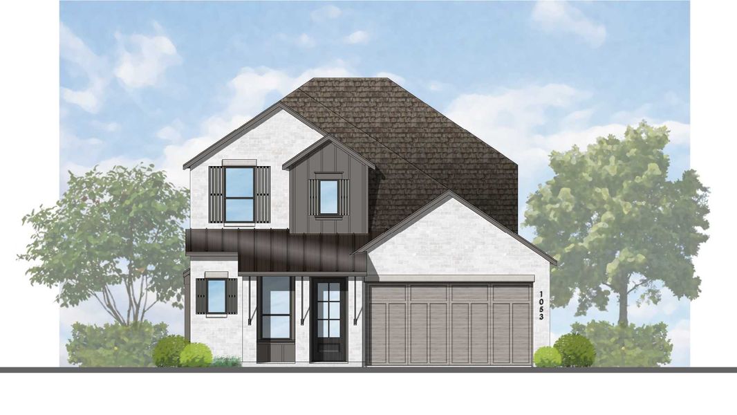 Representative rendering of the exterior for the Martin Plan by Highland Homes (Image 20). Representative rendering of the exterior for the Martin Plan by Highland Homes (Image 20).
