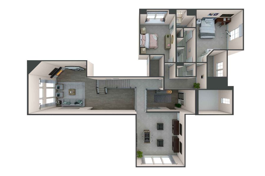 2D floor plan layout for the Burton by Tri Pointe Homes in Legacy Grove 90′, Montgomery, TX (Image 5).