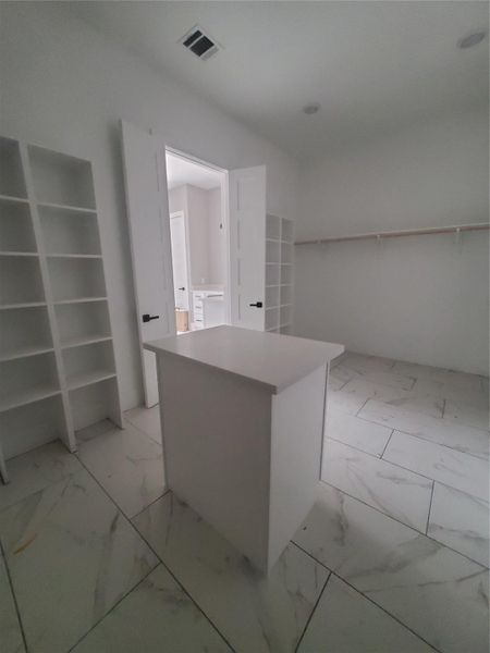 PRIMARY CLOSET WITH ISLAND