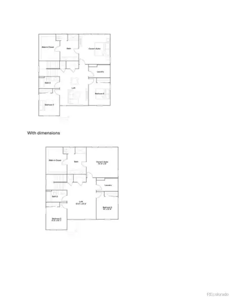 2D floor plan layout of this home in Ledge Rock: The Petal Collection, Johnstown, CO (Image 3).
