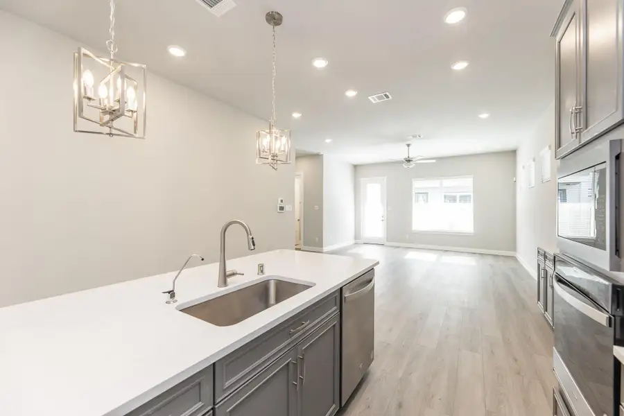 Furnished interior view inside a new home in Dunvale Village - Patio Home Collection, Houston (Image 5). Furnished interior view inside a new home in Dunvale Village - Patio Home Collection, Houston (Image 5).