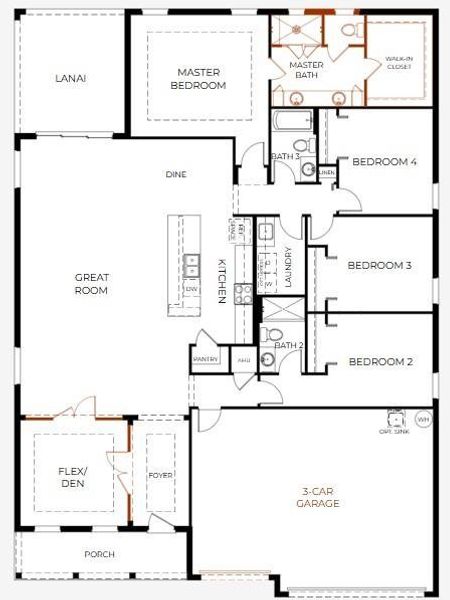 Floor Plan -Model home - actual features may vary. Floor Plan -Model home - actual features may vary.