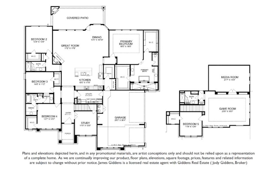 2D floor plan layout of this home in Leander Estates, Leander, TX (Image 2).