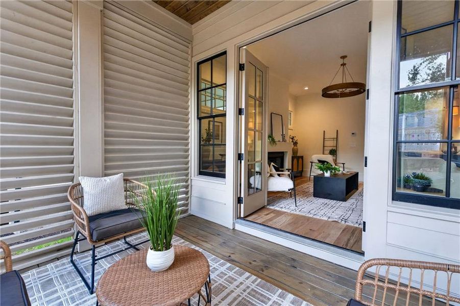 Exterior details and patio area of a home in , Atlanta (Image 32).