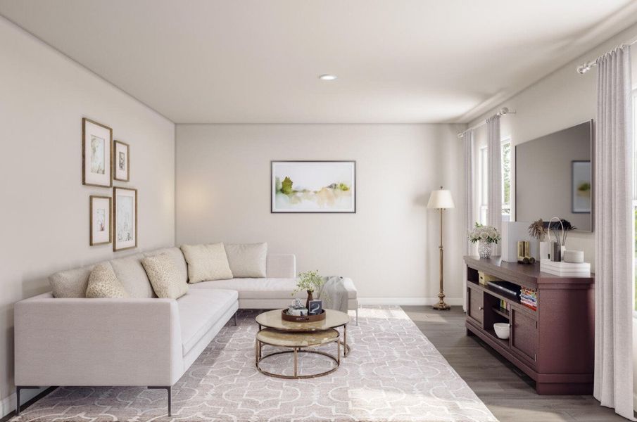 Front exterior of a new home in Santa Fe, Cleveland, TX, highlighting curb appeal (Image 4).