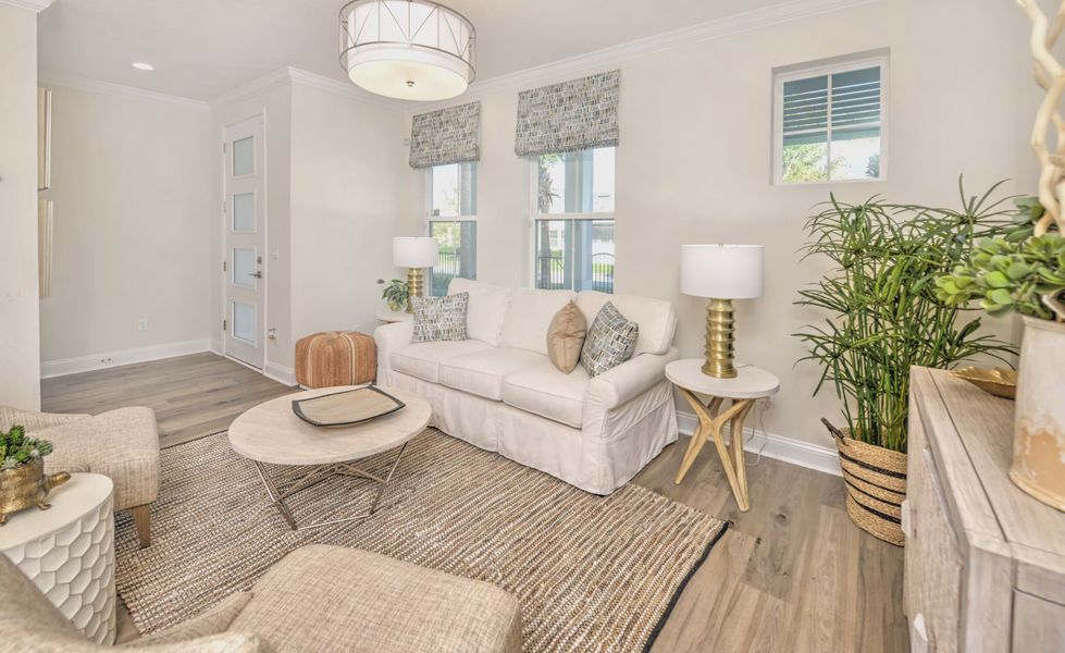 Furnished interior view inside a new home in Nocatee, Ponte Vedra (Image 8). Furnished interior view inside a new home in Nocatee, Ponte Vedra (Image 8).