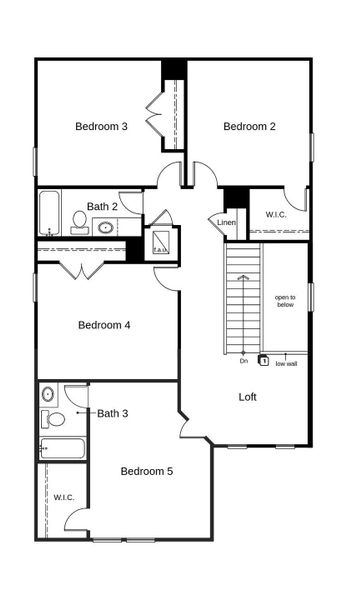 2D floor plan layout of this home in Sonterra - Cool Water, Jarrell, TX (Image 4).
