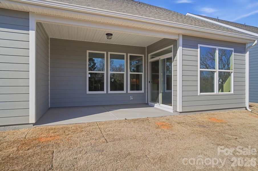 Exterior details and patio area of a home in Founders Landing | 55+ Community, Gastonia (Image 4).