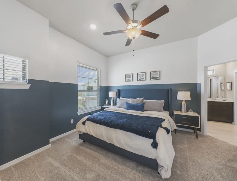 Representative furnished interior of a home built from the Springfield by Chesmar Homes in Sienna Courtyard, Missouri City (Image 9).