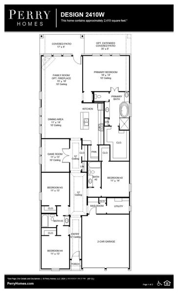 2D floor plan layout of this home in Elyson 45', Katy, TX (Image 5).