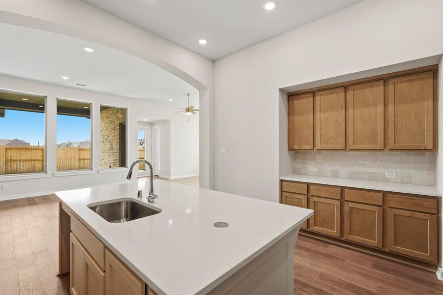 Kitchen with built in hutch