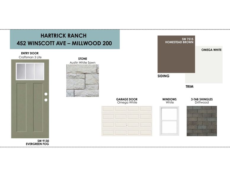 Sample of building materials used in homes in Hartrick Ranch, Temple (Image 10). Sample of building materials used in homes in Hartrick Ranch, Temple (Image 10).