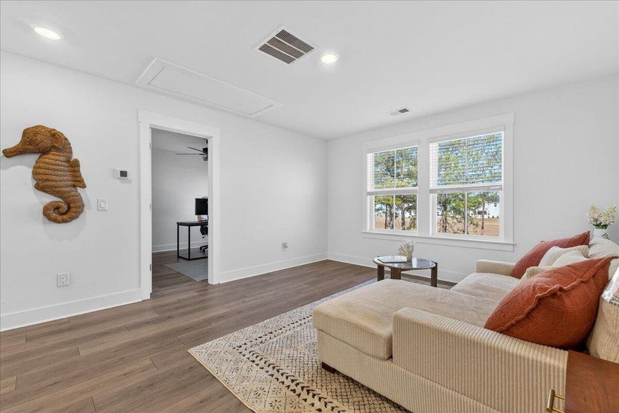 Furnished interior view inside a new home in The Coves at Lakes of Cane Bay, Summerville (Image 15). Furnished interior view inside a new home in The Coves at Lakes of Cane Bay, Summerville (Image 15).