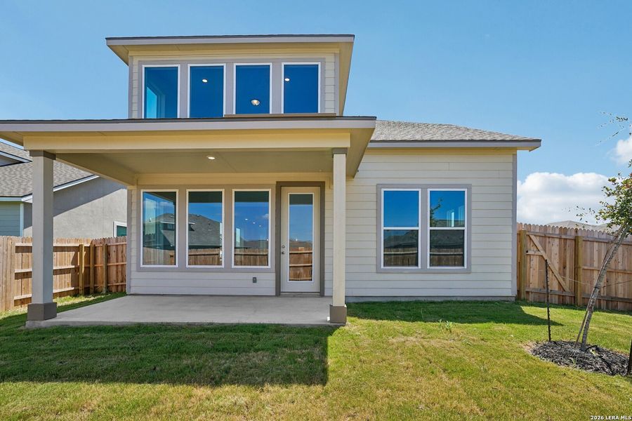 Exterior details and patio area of a home in August Fields, New Braunfels (Image 3).