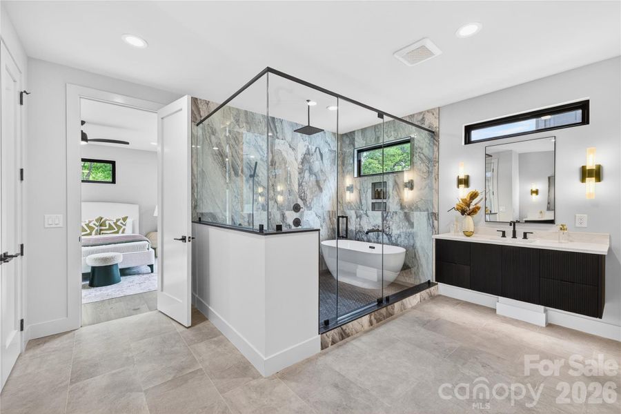Primary Bathroom with dual vanities