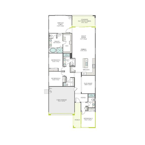 2D floor plan layout of this home in Waterston Central, Gilbert, AZ (Image 4). 2D floor plan layout of this home in Waterston Central, Gilbert, AZ (Image 4).