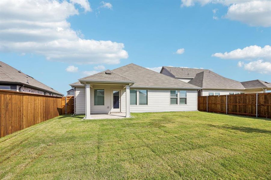 Exterior details and patio area of a home in Lakehaven - Signature Series, Farmersville (Image 3). Exterior details and patio area of a home in Lakehaven - Signature Series, Farmersville (Image 3).