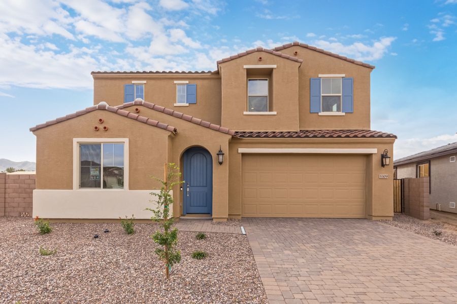 Representative exterior photo of a completed home built from the Turquoise by Taylor Morrison in Tierra Montana Encore Collection, Laveen, AZ (Image 49).