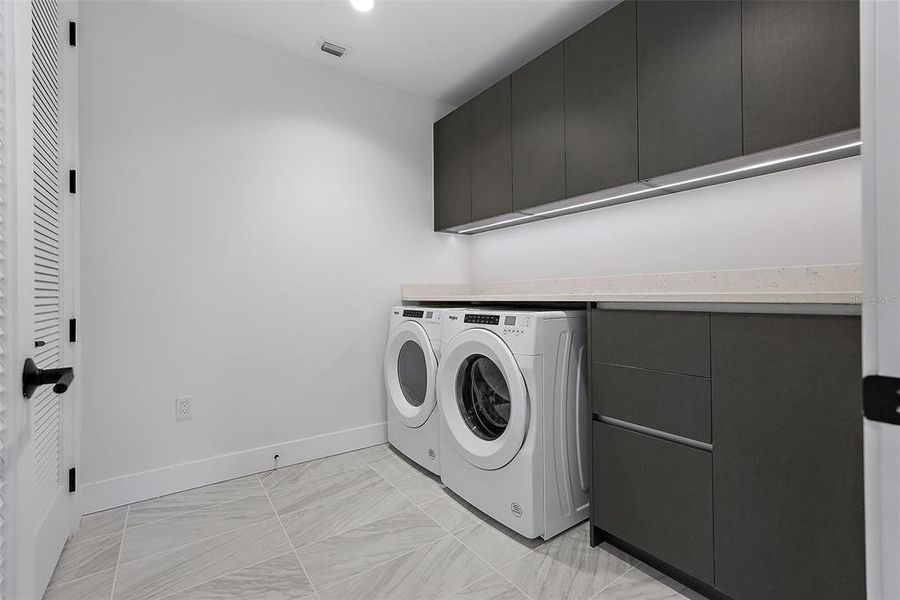 Oversized Laundry Room with storage closet