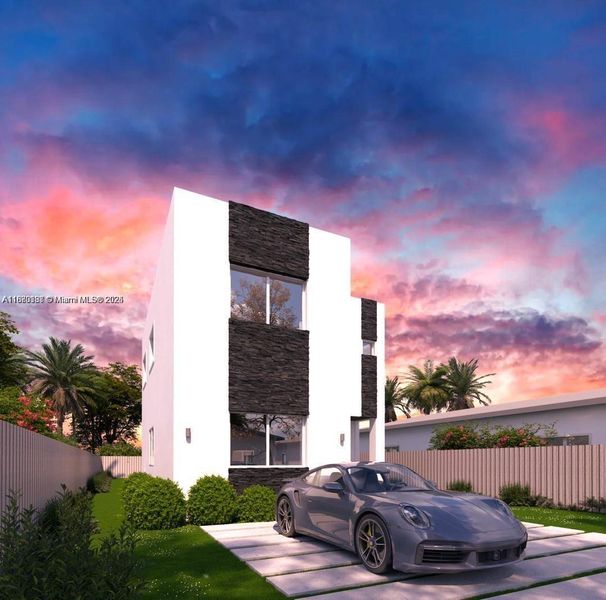 Front exterior of a new home in , Pompano Beach, FL, highlighting curb appeal (Image 1).