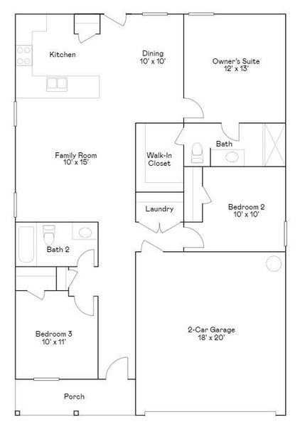 2D floor plan layout of this home in Synova, Crosby, TX (Image 4).