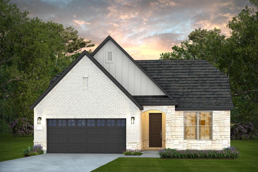 Representative exterior photo of a completed home built from the Mystique by Del Webb in Del Webb New Braunfels at Veramendi, New Braunfels, TX (Image 27).