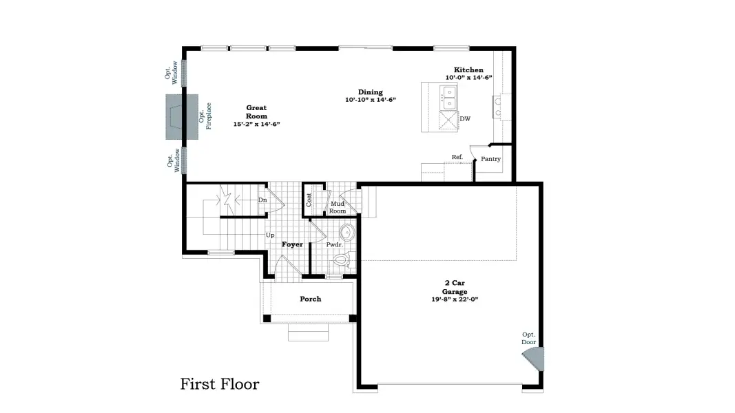 2D floor plan layout for the The Eaton by Norfolk Homes in Offsite Builds Southern Michigan, Ann Arbor, MI (Image 4).