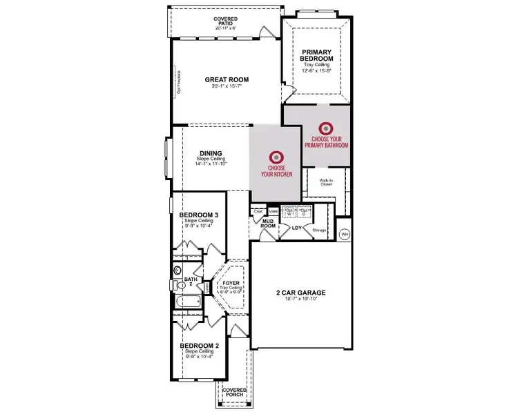 2D floor plan layout for the Maxwell by Beazer Homes in Copia Pines, Montgomery, TX (Image 3).