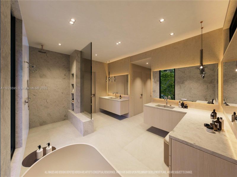 Furnished interior view inside a new home in , Miami (Image 17).