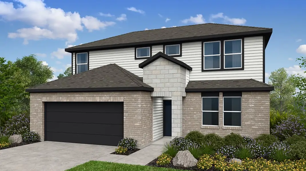 Front exterior of a new home in Lisso, Pflugerville, TX, highlighting curb appeal (Image 1). Front exterior of a new home in Lisso, Pflugerville, TX, highlighting curb appeal (Image 1).