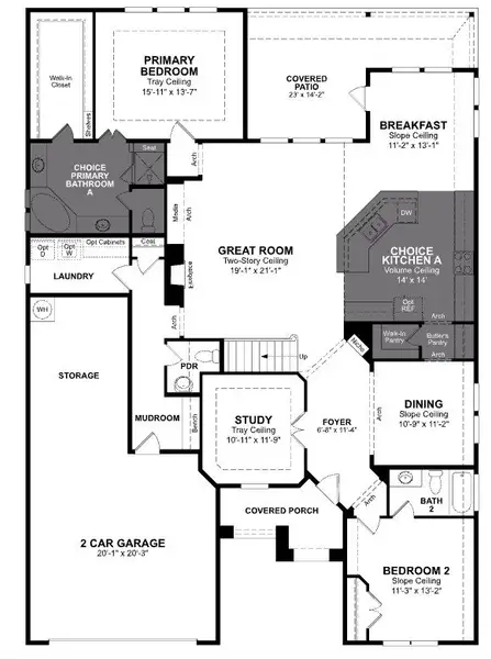 2D floor plan layout of this home in Enclave at Legacy Hills, Celina, TX (Image 3).