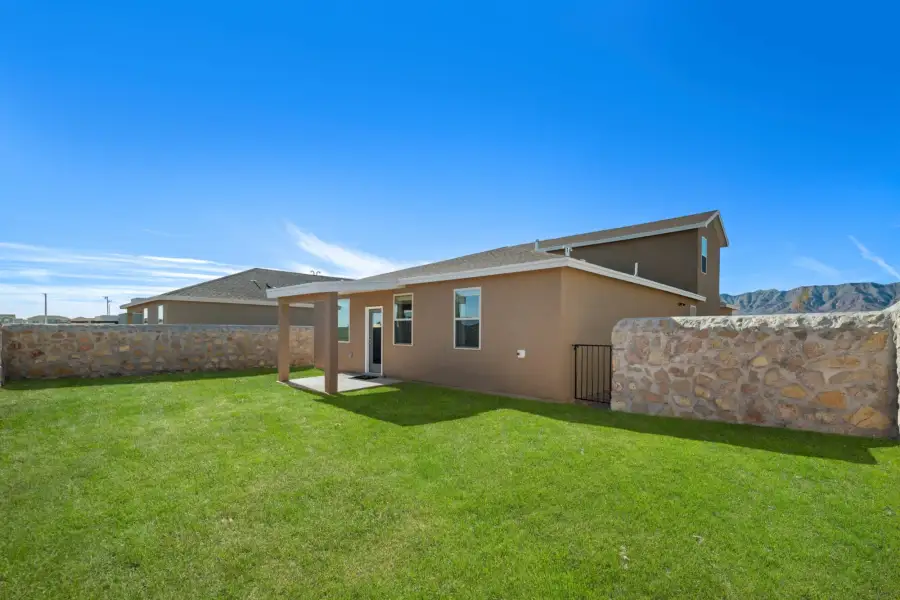 Representative exterior details of a home built from the Texas Olive by View Homes in Paseo del Este, El Paso (Image 25). Representative exterior details of a home built from the Texas Olive by View Homes in Paseo del Este, El Paso (Image 25).