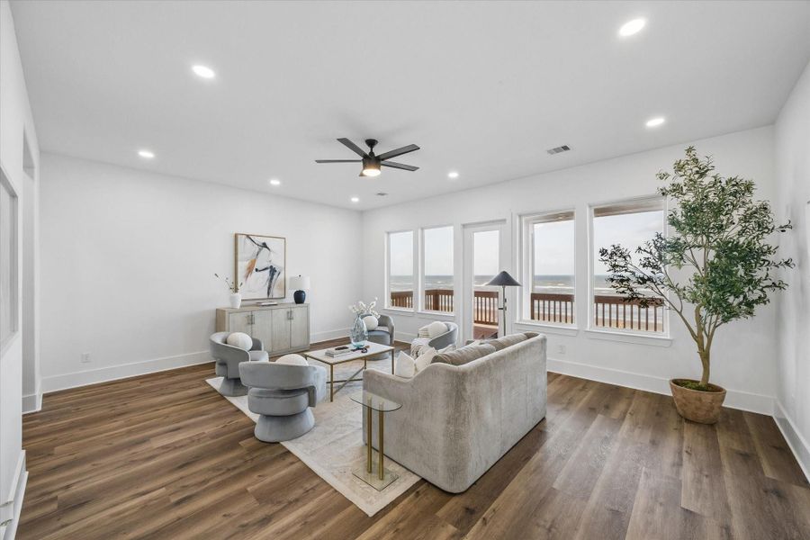 Impeccable views from the upstairs game room, great space for family and friends! Impeccable views from the upstairs game room, great space for family and friends!