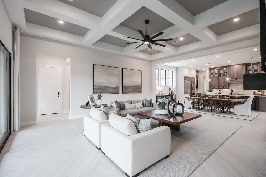Representative furnished interior of a home built from the Carignan by Tri Pointe Homes in Woodson’s Reserve, Spring (Image 38).