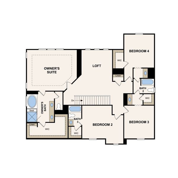 2D floor plan layout of this home in Slatewood, Murfreesboro, TN (Image 3).