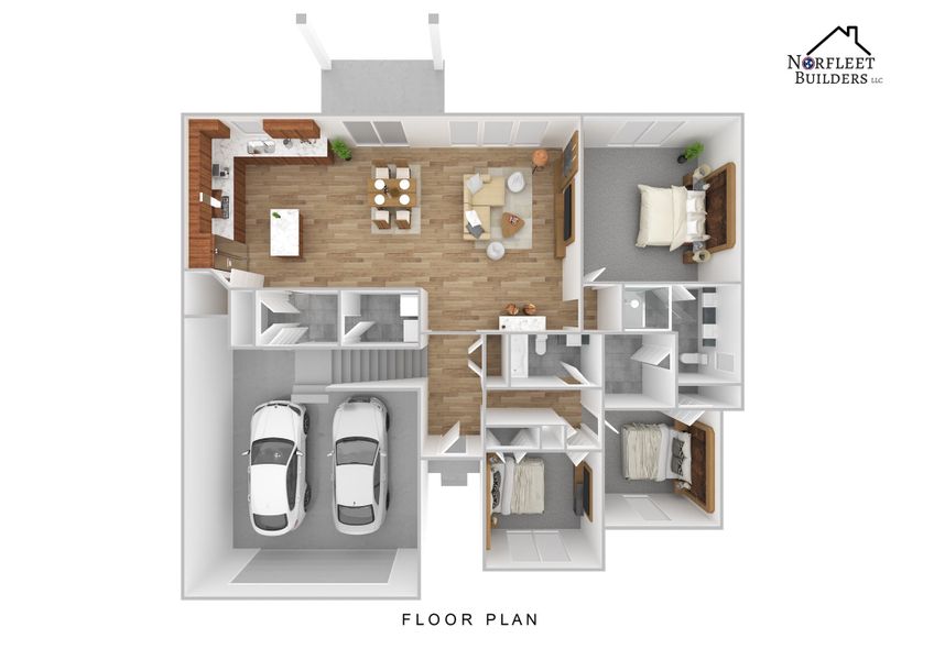 2D floor plan layout for the The Remi by Norfleet Builders in Judah Hills, Cross Plains, TN (Image 3).