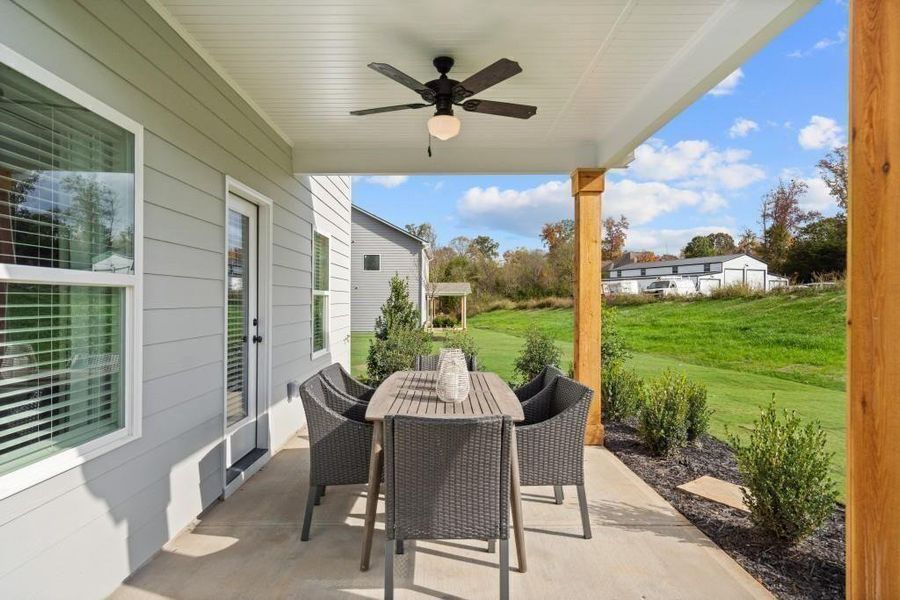 Exterior details and patio area of a home in Sycamore Crest, Calhoun (Image 3). Exterior details and patio area of a home in Sycamore Crest, Calhoun (Image 3).