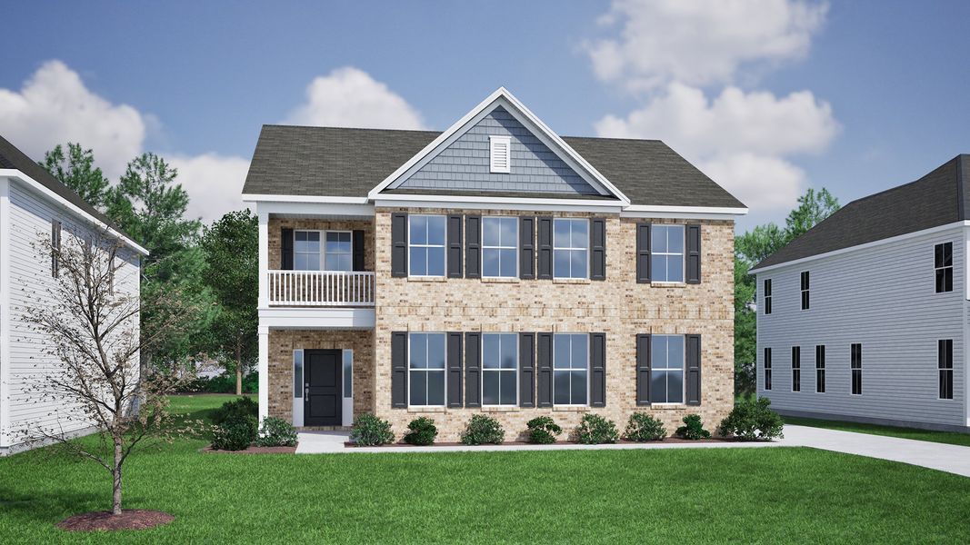 Representative exterior photo of a completed home built from the Saluda II - Vanguard Collection by Mungo Homes in Scotts Hill Village, Wilmington, NC (Image 29).