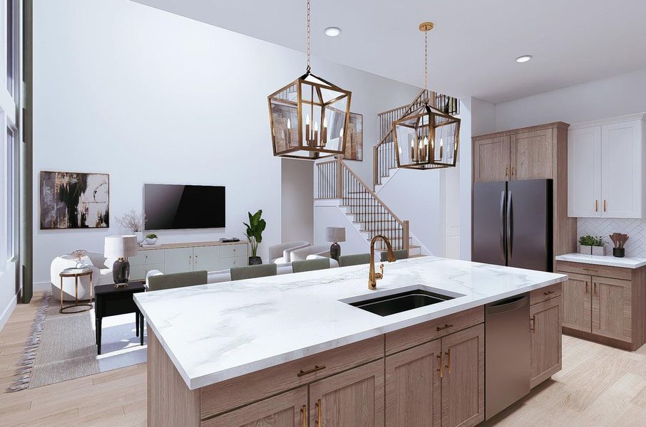 Virtually Staged Family Room