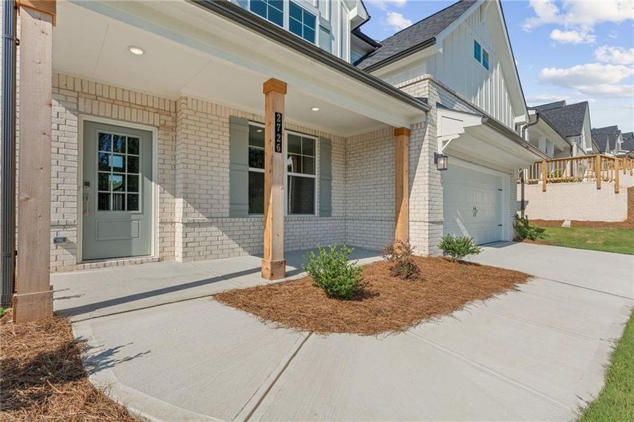 Exterior details and patio area of a home in The Estates at Gainesville Township, Gainesville (Image 3). Exterior details and patio area of a home in The Estates at Gainesville Township, Gainesville (Image 3).