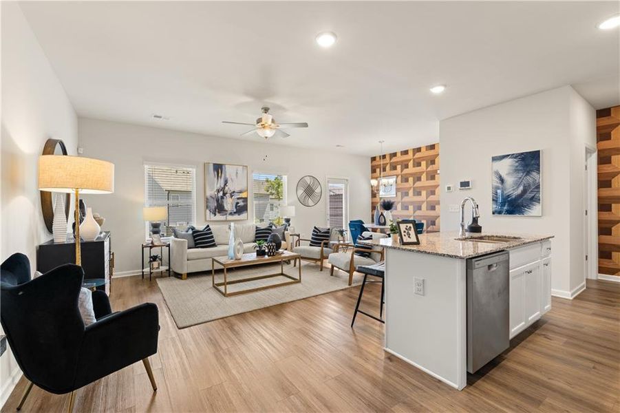 Furnished interior view inside a new home in Sandtown Falls, Atlanta (Image 8). Furnished interior view inside a new home in Sandtown Falls, Atlanta (Image 8).