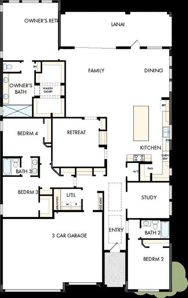 2D floor plan layout of this home in Lakeview Crossing – Classic Series, Sarasota, FL (Image 2). 2D floor plan layout of this home in Lakeview Crossing – Classic Series, Sarasota, FL (Image 2).