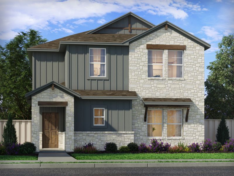 Front exterior of a home in the Colony at Cole Springs - Arbor Collection community, located in Buda, TX (Image 12).