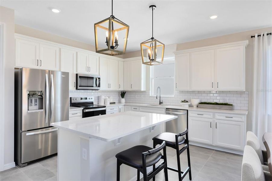 Model Home Design Only. Pictures and furnishings are for illustrative purposes only. Elevations, colors and options may vary. Furniture is for model home staging only.