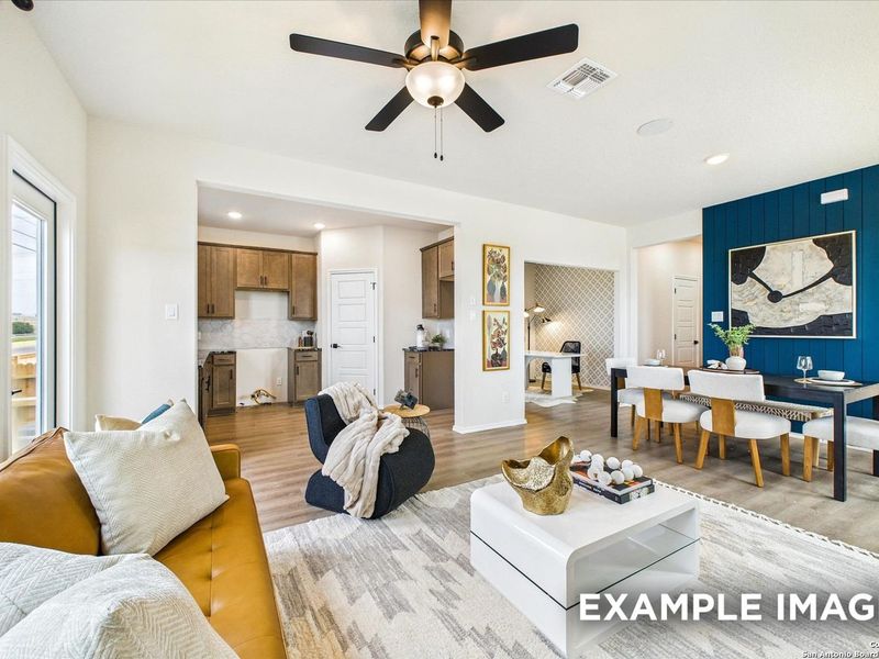 Furnished interior view inside a new home in Meadows at Oak Creek, San Antonio (Image 10). Furnished interior view inside a new home in Meadows at Oak Creek, San Antonio (Image 10).