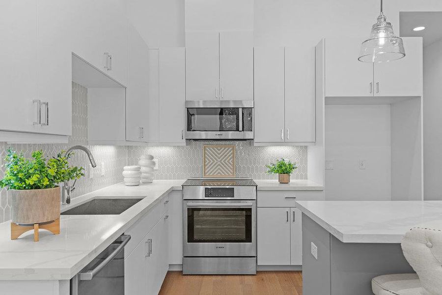 Furnished interior view inside a new home in Bluebonnet Lofts, Austin (Image 6).