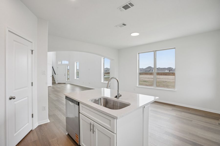 Furnished interior view inside a new home in Crosswinds, Kyle (Image 6). Furnished interior view inside a new home in Crosswinds, Kyle (Image 6).