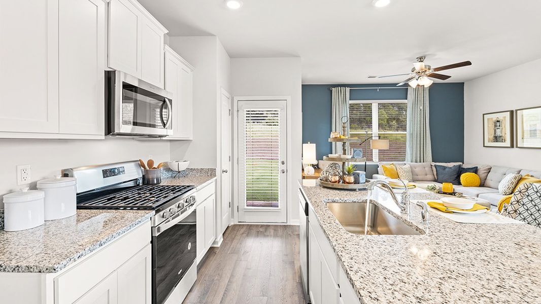 Representative furnished interior of a home built from the Maywood 3 by D.R. Horton in The Parish at Flat Rock Townhomes, Graniteville (Image 7).