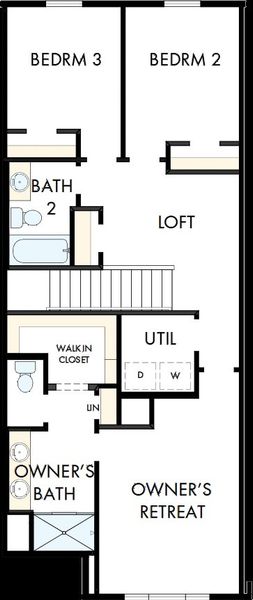 2D floor plan layout of this home in Hardy Pond Townhomes, Rock Hill, SC (Image 3).