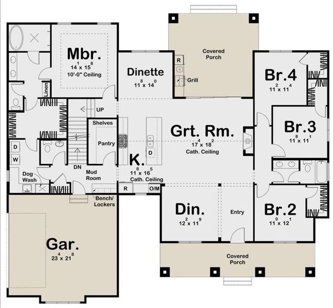2D floor plan layout of this home in Oak Water Ranch, Granbury, TX (Image 3). 2D floor plan layout of this home in Oak Water Ranch, Granbury, TX (Image 3).